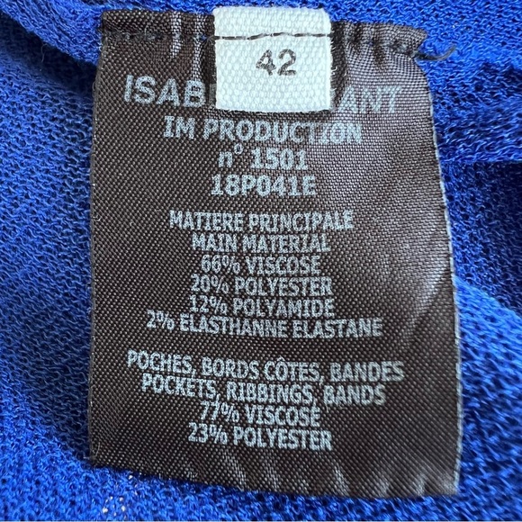 Isabel Marant Etoile Darcy Knit Track Jacket Full Zip Royal Blue White Medium - Picture 13 of 16